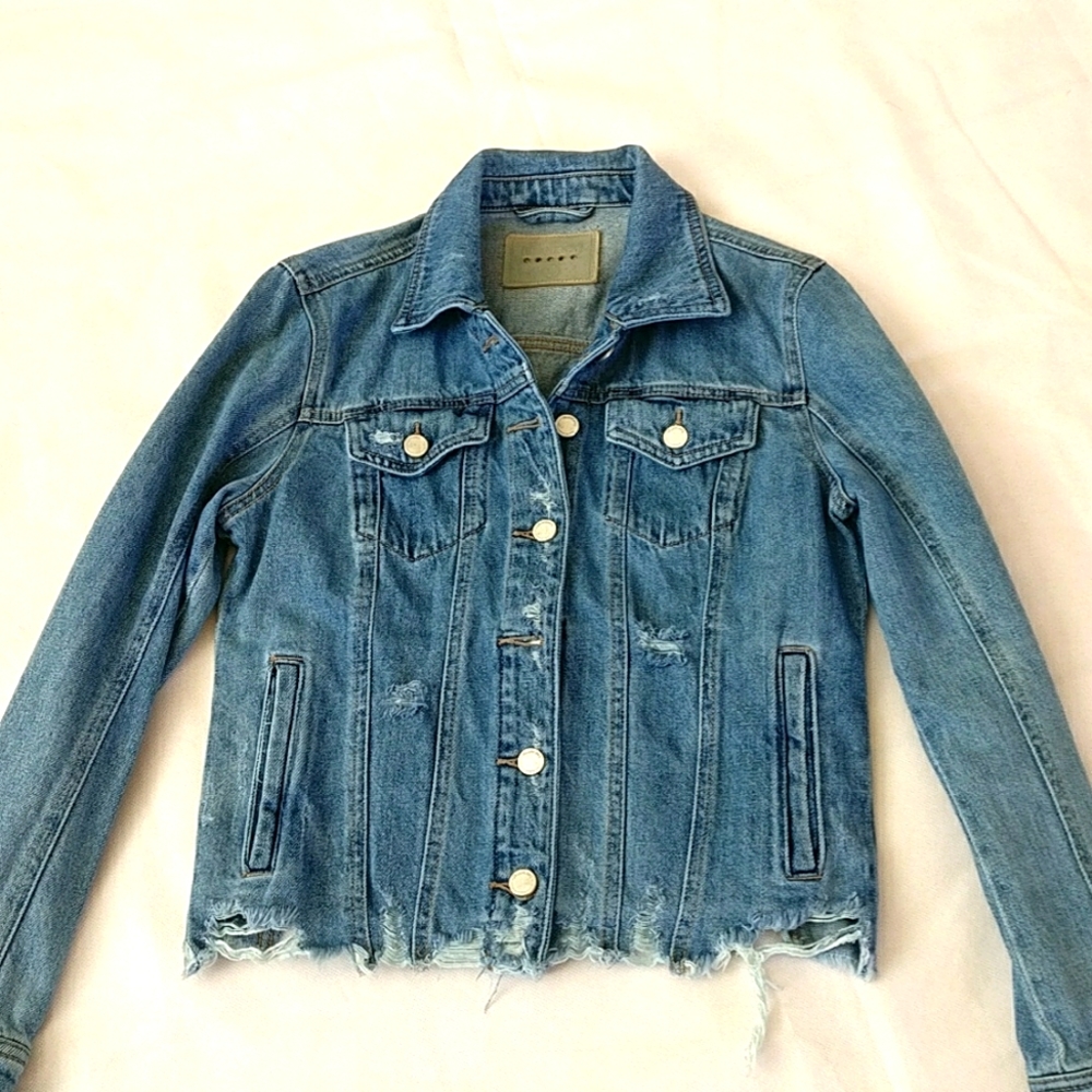 NWOT Blanknyc Distressed Denim Short Jean Jacket